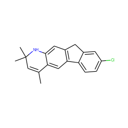 CC1=CC(C)(C)Nc2cc3c(cc21)-c1ccc(Cl)cc1C3 ZINC000024611196