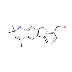 CC1=CC(C)(C)Nc2cc3c(cc21)-c1cccc(CO)c1C3 ZINC000024611183