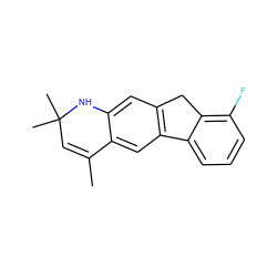 CC1=CC(C)(C)Nc2cc3c(cc21)-c1cccc(F)c1C3 ZINC000024611205