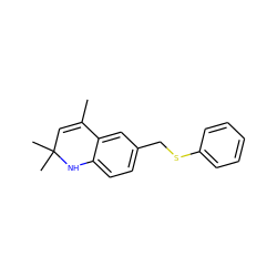 CC1=CC(C)(C)Nc2ccc(CSc3ccccc3)cc21 ZINC000001558165