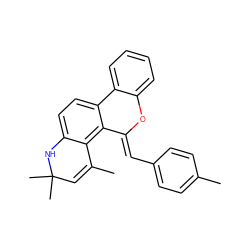 CC1=CC(C)(C)Nc2ccc3c(c21)/C(=C/c1ccc(C)cc1)Oc1ccccc1-3 ZINC000013781707