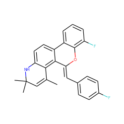 CC1=CC(C)(C)Nc2ccc3c(c21)/C(=C/c1ccc(F)cc1)Oc1c(F)cccc1-3 ZINC000013527183