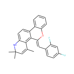 CC1=CC(C)(C)Nc2ccc3c(c21)/C(=C/c1ccc(F)cc1F)Oc1ccccc1-3 ZINC000013781710