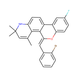 CC1=CC(C)(C)Nc2ccc3c(c21)/C(=C/c1ccccc1Br)Oc1ccc(F)cc1-3 ZINC000013527215