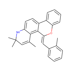 CC1=CC(C)(C)Nc2ccc3c(c21)/C(=C/c1ccccc1C)Oc1ccccc1-3 ZINC000003831984