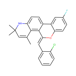 CC1=CC(C)(C)Nc2ccc3c(c21)/C(=C/c1ccccc1Cl)Oc1ccc(F)cc1-3 ZINC000013527212