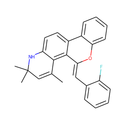 CC1=CC(C)(C)Nc2ccc3c(c21)/C(=C/c1ccccc1F)Oc1ccccc1-3 ZINC000013781698