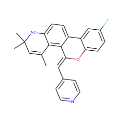 CC1=CC(C)(C)Nc2ccc3c(c21)/C(=C/c1ccncc1)Oc1ccc(F)cc1-3 ZINC000013527228