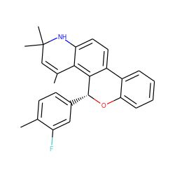 CC1=CC(C)(C)Nc2ccc3c(c21)[C@@H](c1ccc(C)c(F)c1)Oc1ccccc1-3 ZINC000003831957