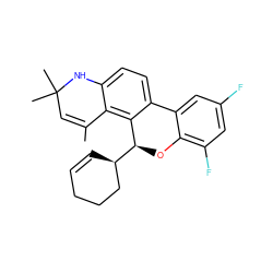 CC1=CC(C)(C)Nc2ccc3c(c21)[C@H]([C@@H]1C=CCCC1)Oc1c(F)cc(F)cc1-3 ZINC000040846313