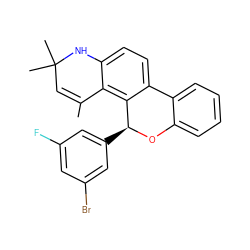 CC1=CC(C)(C)Nc2ccc3c(c21)[C@H](c1cc(F)cc(Br)c1)Oc1ccccc1-3 ZINC000013777132