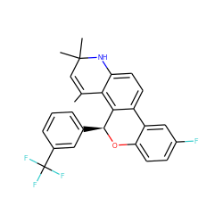 CC1=CC(C)(C)Nc2ccc3c(c21)[C@H](c1cccc(C(F)(F)F)c1)Oc1ccc(F)cc1-3 ZINC000013777167