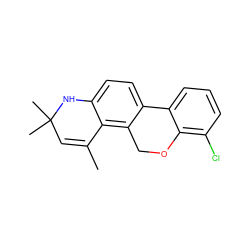 CC1=CC(C)(C)Nc2ccc3c(c21)COc1c(Cl)cccc1-3 ZINC000013490442