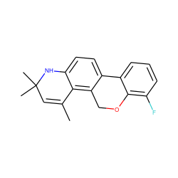 CC1=CC(C)(C)Nc2ccc3c(c21)COc1c(F)cccc1-3 ZINC000013490441