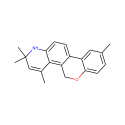 CC1=CC(C)(C)Nc2ccc3c(c21)COc1ccc(C)cc1-3 ZINC000013490443