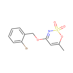 CC1=CC(OCc2ccccc2Br)=NS(=O)(=O)O1 ZINC000299827644