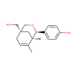 CC1=CC[C@@]2(CO)CO[C@@H](c3ccc(O)cc3)[C@]1(C)C2 ZINC000028135139