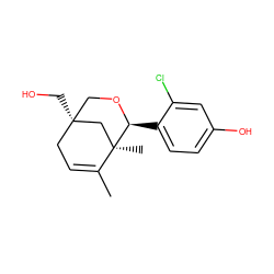 CC1=CC[C@@]2(CO)CO[C@@H](c3ccc(O)cc3Cl)[C@]1(C)C2 ZINC000028127517