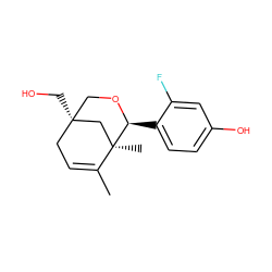 CC1=CC[C@@]2(CO)CO[C@@H](c3ccc(O)cc3F)[C@]1(C)C2 ZINC000028118725