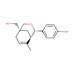 CC1=CC[C@@]2(CO)CO[C@H](c3ccc(O)cc3)[C@@H]1C2 ZINC000000519098