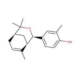 CC1=CC[C@@H]2C[C@H]1[C@H](c1ccc(O)c(C)c1)OC2(C)C ZINC000028129315