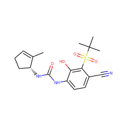 CC1=CCC[C@H]1NC(=O)Nc1ccc(C#N)c(S(=O)(=O)C(C)(C)C)c1O ZINC001772628325