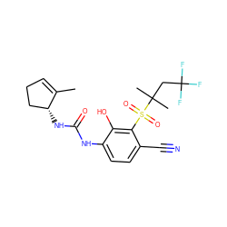 CC1=CCC[C@H]1NC(=O)Nc1ccc(C#N)c(S(=O)(=O)C(C)(C)CC(F)(F)F)c1O ZINC001772577667