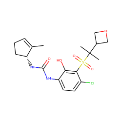 CC1=CCC[C@H]1NC(=O)Nc1ccc(Cl)c(S(=O)(=O)C(C)(C)C2COC2)c1O ZINC001772601704