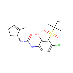 CC1=CCC[C@H]1NC(=O)Nc1ccc(Cl)c(S(=O)(=O)C(C)(C)CF)c1O ZINC001772601361