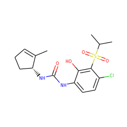 CC1=CCC[C@H]1NC(=O)Nc1ccc(Cl)c(S(=O)(=O)C(C)C)c1O ZINC001772602651