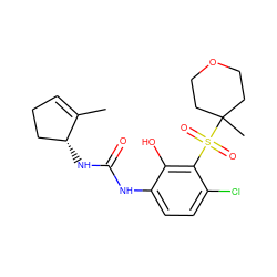 CC1=CCC[C@H]1NC(=O)Nc1ccc(Cl)c(S(=O)(=O)C2(C)CCOCC2)c1O ZINC001772609654