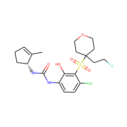 CC1=CCC[C@H]1NC(=O)Nc1ccc(Cl)c(S(=O)(=O)C2(CCF)CCOCC2)c1O ZINC001772594087