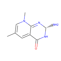 CC1=CN(C)C2=N[C@H](N)NC(=O)C2=C1 ZINC000027426017