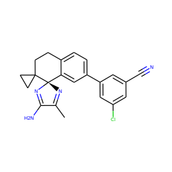 CC1=N[C@]2(N=C1N)c1cc(-c3cc(Cl)cc(C#N)c3)ccc1CCC21CC1 ZINC000211024085