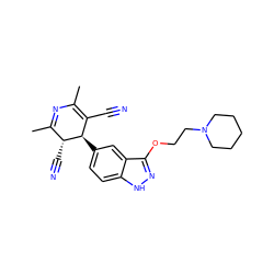 CC1=NC(C)=C(C#N)[C@@H](c2ccc3[nH]nc(OCCN4CCCCC4)c3c2)[C@@H]1C#N ZINC000169694596