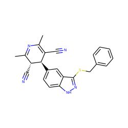 CC1=NC(C)=C(C#N)[C@@H](c2ccc3[nH]nc(SCc4ccccc4)c3c2)[C@@H]1C#N ZINC000169694576