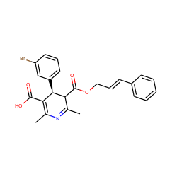 CC1=NC(C)=C(C(=O)O)[C@@H](c2cccc(Br)c2)C1C(=O)OC/C=C/c1ccccc1 ZINC000028568180