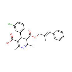 CC1=NC(C)=C(C(=O)O)[C@@H](c2cccc(Cl)c2)C1C(=O)OC/C(C)=C/c1ccccc1 ZINC000028568609