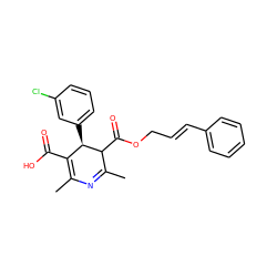 CC1=NC(C)=C(C(=O)O)[C@@H](c2cccc(Cl)c2)C1C(=O)OC/C=C/c1ccccc1 ZINC000028568175