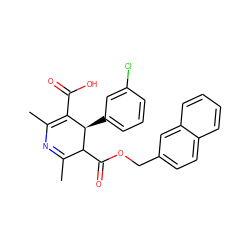 CC1=NC(C)=C(C(=O)O)[C@@H](c2cccc(Cl)c2)C1C(=O)OCc1ccc2ccccc2c1 ZINC000028568617