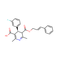 CC1=NC(C)=C(C(=O)O)[C@@H](c2cccc(F)c2)C1C(=O)OC/C=C/c1ccccc1 ZINC000028568171