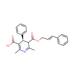 CC1=NC(C)=C(C(=O)O)[C@@H](c2ccccc2)C1C(=O)OC/C=C/c1ccccc1 ZINC000028568098