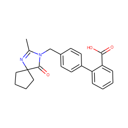 CC1=NC2(CCCC2)C(=O)N1Cc1ccc(-c2ccccc2C(=O)O)cc1 ZINC000013833584