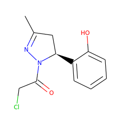 CC1=NN(C(=O)CCl)[C@H](c2ccccc2O)C1 ZINC000071340746