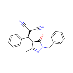 CC1=NN(Cc2ccccc2)C(=O)[C@@H]1[C@@H](c1ccccc1)C(C#N)C#N ZINC000000271737