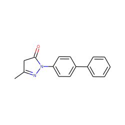 CC1=NN(c2ccc(-c3ccccc3)cc2)C(=O)C1 ZINC000653811040