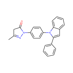 CC1=NN(c2ccc(-n3c(-c4ccccc4)cc4ccccc43)cc2)C(=O)C1 ZINC000653780384