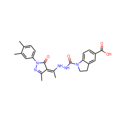 CC1=NN(c2ccc(C)c(C)c2)C(=O)/C1=C(/C)NNC(=O)N1CCc2cc(C(=O)O)ccc21 ZINC000064528138