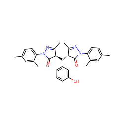 CC1=NN(c2ccc(C)cc2C)C(=O)[C@@H]1C(c1cccc(O)c1)[C@H]1C(=O)N(c2ccc(C)cc2C)N=C1C ZINC000100547418