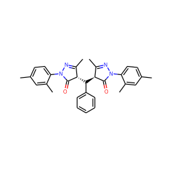 CC1=NN(c2ccc(C)cc2C)C(=O)[C@H]1C(c1ccccc1)[C@@H]1C(=O)N(c2ccc(C)cc2C)N=C1C ZINC000013152431